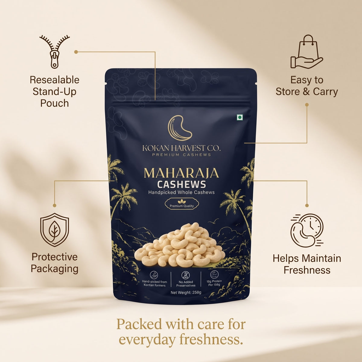 Kokan Harvest Co. Maharaja Premium Cashews (250g)