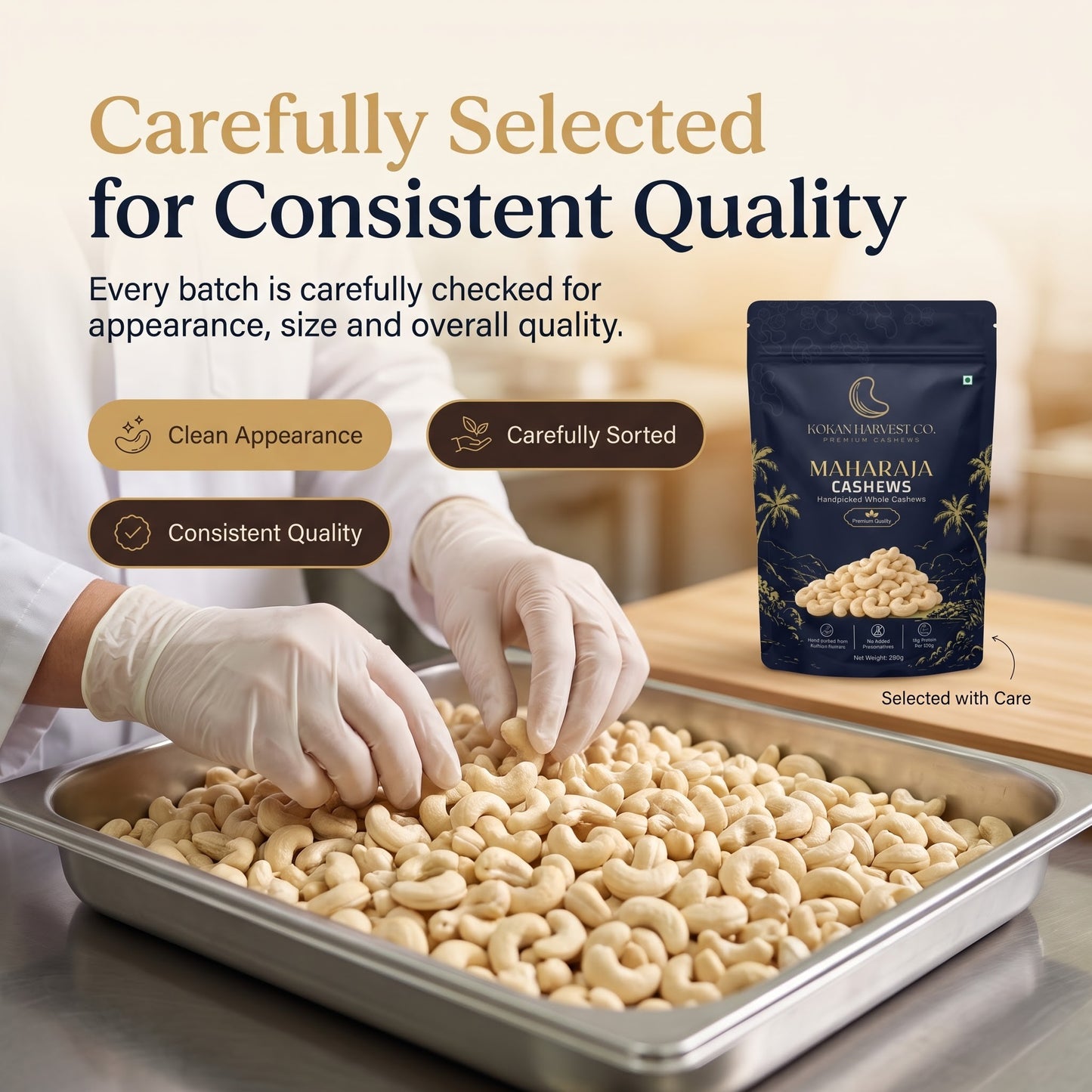 Kokan Harvest Co. Maharaja Premium Cashews (250g)